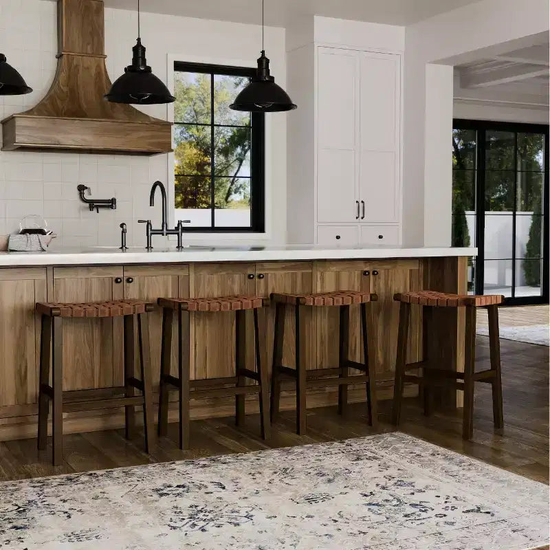 Tabouret de bar sans dossier Maven Lane Noah avec similicuir 30