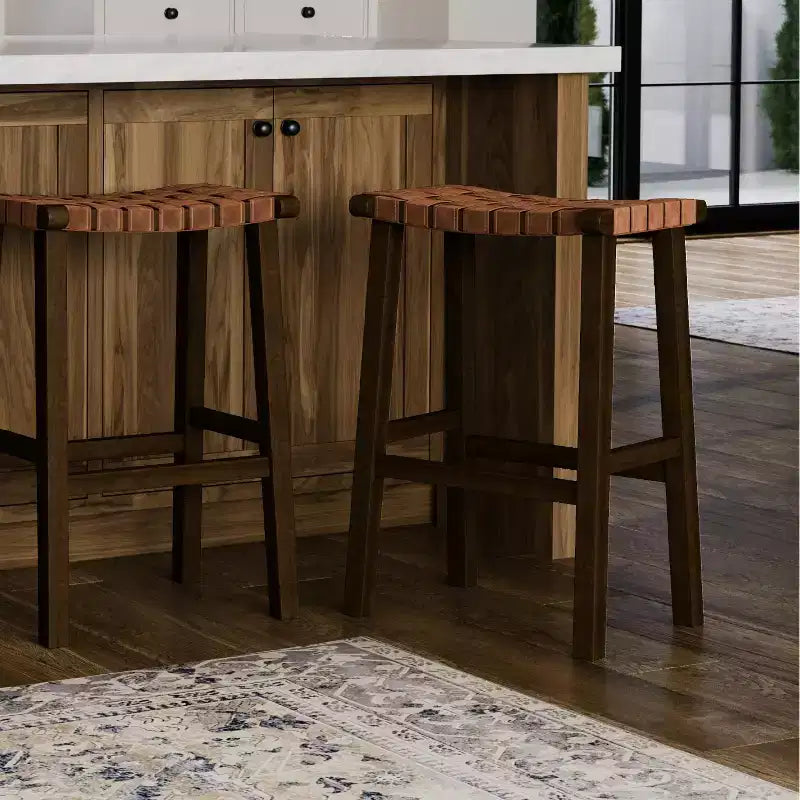 Tabouret de bar sans dossier Maven Lane Noah avec similicuir 30