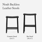 Tabouret de bar sans dossier Maven Lane Noah avec similicuir 30