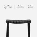 Tabouret de bar sans dossier Maven Lane Noah avec similicuir 30