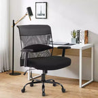 Chaise de bureau FDW 500lbs Grande taille Siège large Chaise d'ordinateur, Noir