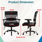 Chaise de bureau FDW 500lbs Grande taille Siège large Chaise d'ordinateur, Noir