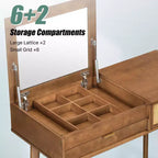 Étagère murale Okak avec tiroir, coiffeuse flottante peu encombrante pour salle de bain/chambre à coucher, installation facile avec supports dissimulés