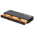 Étagère murale Okak avec tiroir, coiffeuse flottante peu encombrante pour salle de bain/chambre à coucher, installation facile avec supports dissimulés