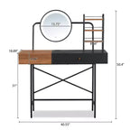 Étagère murale Okak avec tiroir, coiffeuse flottante peu encombrante pour salle de bain/chambre à coucher, installation facile avec supports dissimulés