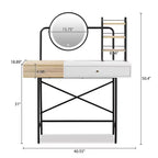 Étagère murale Okak avec tiroir, coiffeuse flottante peu encombrante pour salle de bain/chambre à coucher, installation facile avec supports dissimulés