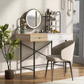 Étagère murale Okak avec tiroir, coiffeuse flottante peu encombrante pour salle de bain/chambre à coucher, installation facile avec supports dissimulés