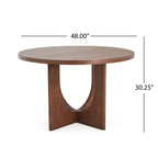 Table de salle à manger ronde Christopher Knight Home Beau Rustic 48 en bois avec pieds croisés