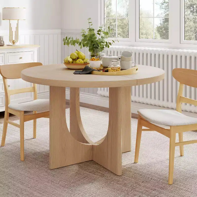 Table de salle à manger ronde Christopher Knight Home Beau Rustic 48 en bois avec pieds croisés