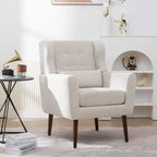 Okak Accent Chairs for Bedroom, Mid Century Modern Accent Chair, Teddy Fabric Chairs Comfy Reading Chair, Lounge Arm Chairs Armchair