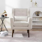 Chaises d'appoint Okak pour chambre à coucher, chaise d'appoint moderne du milieu du siècle, chaises en tissu peluche confortables, fauteuils de lecture, fauteuil de salon
