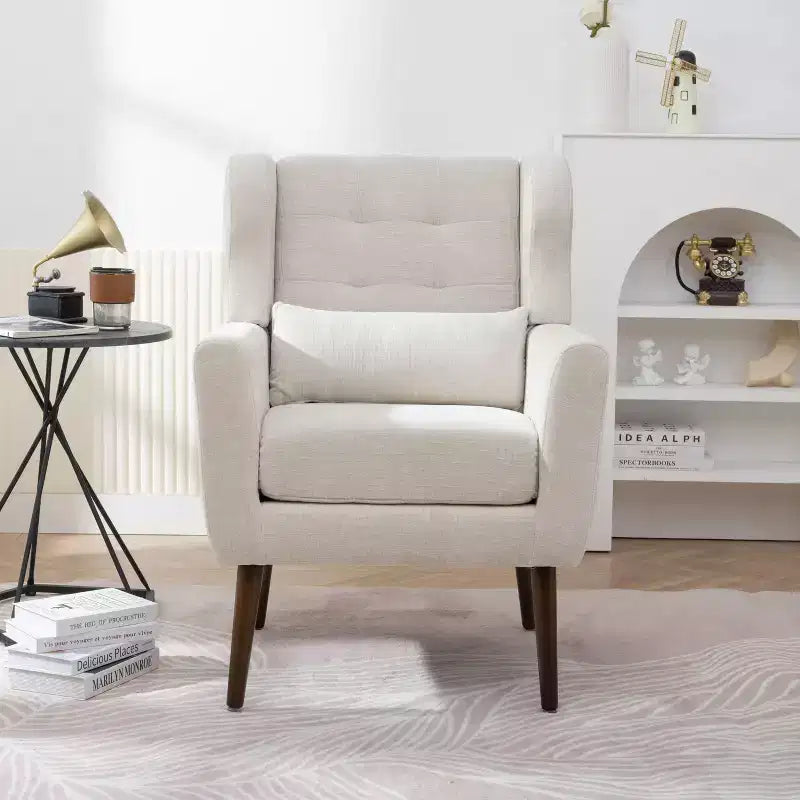 Chaises d'appoint Okak pour chambre à coucher, chaise d'appoint moderne du milieu du siècle, chaises en tissu peluche confortables, fauteuils de lecture, fauteuil de salon
