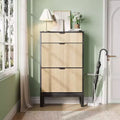 Acekool Shoe Storage Organizer with 2 Flip Drawers & Small Drawer, Slim Entryway Cabinet with Fluted Doors