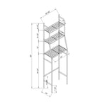 Étagère de rangement gain de place de salle de bain 3 niveaux au-dessus des toilettes 65 po, blanche