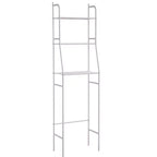Étagère de rangement gain de place de salle de bain 3 niveaux au-dessus des toilettes 65 po, blanche