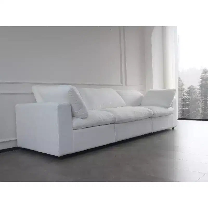 Canapé sectionnel modulaire surdimensionné Cloud, canapé 3 places rembourré en plumes de 120 cm pour salon, canapés minimalistes à assise large et profonde
