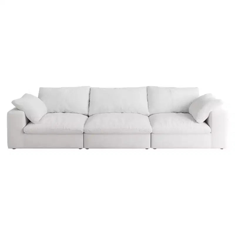Canapé sectionnel modulaire surdimensionné Cloud, canapé 3 places rembourré en plumes de 120 cm pour salon, canapés minimalistes à assise large et profonde