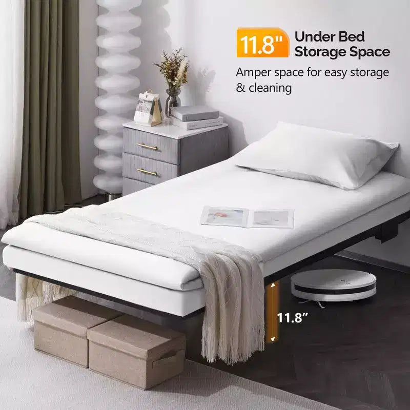 Lit Flottant Double Karl Home avec Station de Recharge USB et Lumière LED