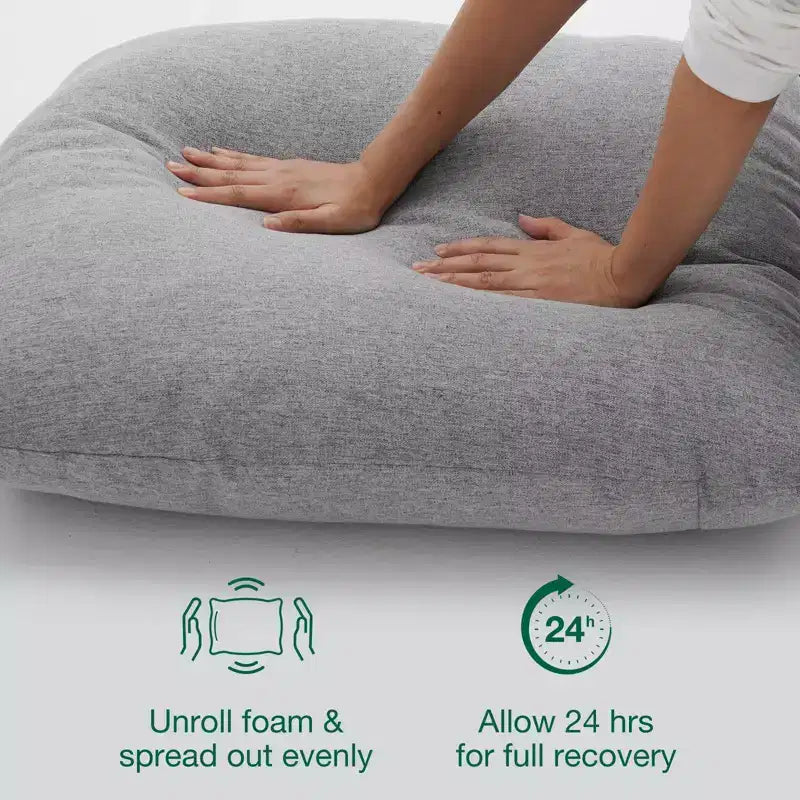 Fauteuil d'appoint Hommpa mi-siècle, ergonomique, en lin, avec poches latérales et structure en acier, gris