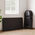 Table pliante portable Acekool 1,2 m avec surface en cuir PU, cadre métallique et support robuste, légère et compacte pour les repas, le bureau, l'extérieur