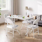 Table pliante portable Acekool 1,2 m avec surface en cuir PU, cadre métallique et support robuste, légère et compacte pour les repas, le bureau, l'extérieur