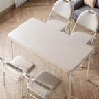 Table pliante portable Acekool 1,2 m avec surface en cuir PU, cadre métallique et support robuste, légère et compacte pour les repas, le bureau, l'extérieur