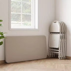 Table pliante portable Acekool 1,2 m avec surface en cuir PU, cadre métallique et support robuste, légère et compacte pour les repas, le bureau, l'extérieur