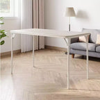 Acekool 4ft Portable Folding Table with PU Leather Surface, Metal Frame & Sturdy Support, Lightweight and Compact for Dining, Office, Outdoor
