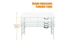 Acekool Table Pliante 122 cm avec Poignée, Table en Plastique Portable Robuste de 136 kg de Capacité, Étanche, Pieds Antidérapants, Rangement Facile