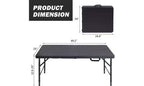 Acekool Table Pliante 122 cm avec Poignée, Table en Plastique Portable Robuste de 136 kg de Capacité, Étanche, Pieds Antidérapants, Rangement Facile