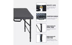 Acekool Table Pliante 122 cm avec Poignée, Table en Plastique Portable Robuste de 136 kg de Capacité, Étanche, Pieds Antidérapants, Rangement Facile