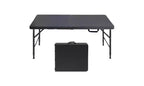 Acekool 4FT Folding Table with Handle, Heavy Duty Portable Plastic Table with 300 lbs Capacity, Waterproof, Anti-Slip Feet, Easy Storage