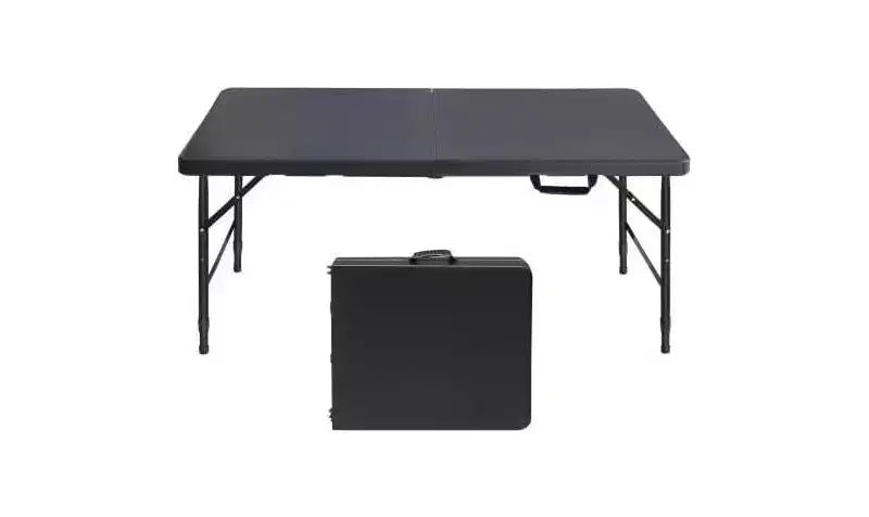 Acekool 4FT Folding Table with Handle, Heavy Duty Portable Plastic Table with 300 lbs Capacity, Waterproof, Anti-Slip Feet, Easy Storage