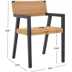 Chaise de salle à manger en corde tressée Jolene - DCH1015 - Noir/Naturel - Safavieh