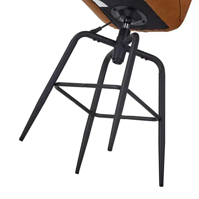 VECELO Tabouret de Bar en Similicuir Hauteur Comptoir avec Pieds en Métal et Repose-Pieds, Marron