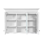 Armoire à pharmacie 40W avec miroir, meuble de rangement de salle de bain avec étagères réglables et portes vitrées, armoire miroir murale, blanc - ModernLuxe