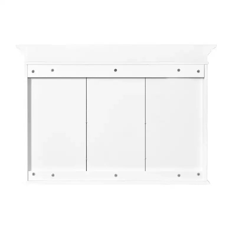Armoire à pharmacie 40W avec miroir, meuble de rangement de salle de bain avec étagères réglables et portes vitrées, armoire miroir murale, blanc - ModernLuxe