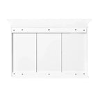 Armoire à pharmacie 40W avec miroir, meuble de rangement de salle de bain avec étagères réglables et portes vitrées, armoire miroir murale, blanc - ModernLuxe