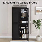 Bahut en grain de bois noir 72x62x16, organisateur de rangement avec étagères réglables et portes en rotin pour cuisine, chambre, entrée, salon