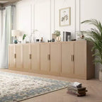 Buffet de 36x31x16 en grain de bois, organisateur de rangement avec étagères réglables et portes en rotin pour cuisine, chambre, salon/salle à manger