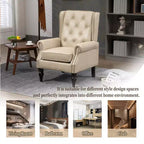 Fauteuil d'appoint rembourré moderne Okak avec pieds en bois robustes, chaise longue confortable pour salon, chambre à coucher