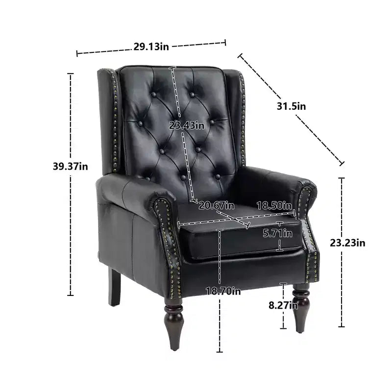 Fauteuil d'appoint rembourré moderne Okak avec pieds en bois robustes, chaise longue confortable pour salon, chambre à coucher