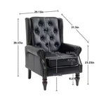 Fauteuil d'appoint rembourré moderne Okak avec pieds en bois robustes, chaise longue confortable pour salon, chambre à coucher