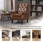Fauteuil d'appoint rembourré moderne Okak avec pieds en bois robustes, chaise longue confortable pour salon, chambre à coucher