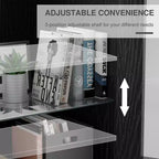 [78,7 cm | Design transparent] Vitrine noire en verre et bois (idéale pour la chambre/le salon)