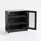 [78,7 cm | Design transparent] Vitrine noire en verre et bois (idéale pour la chambre/le salon)
