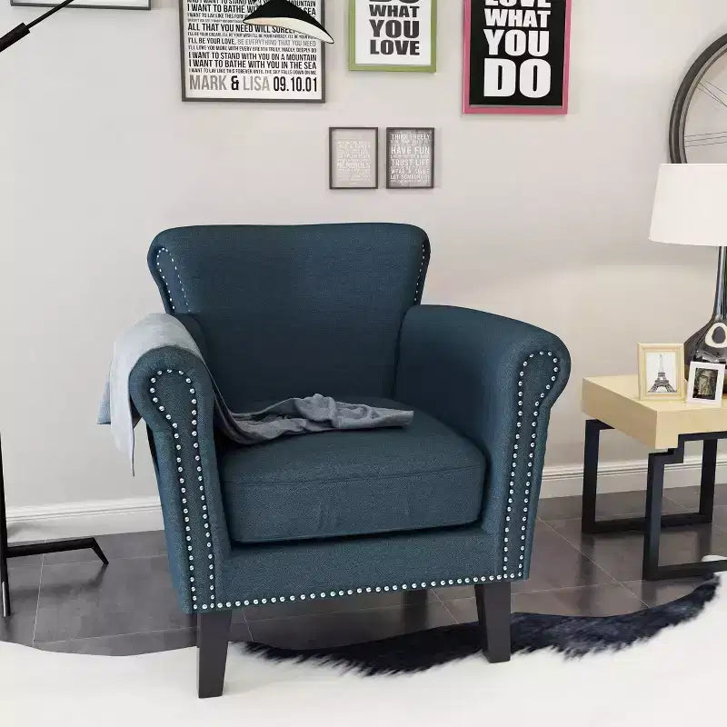 Fauteuil club contemporain en tissu Brice Christopher Knight Home avec clous décoratifs