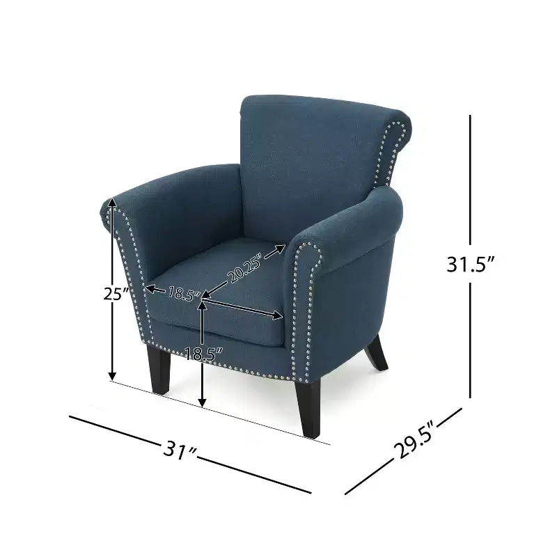Fauteuil club contemporain en tissu Brice Christopher Knight Home avec clous décoratifs