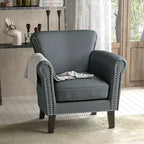 Fauteuil club contemporain en tissu Brice Christopher Knight Home avec clous décoratifs