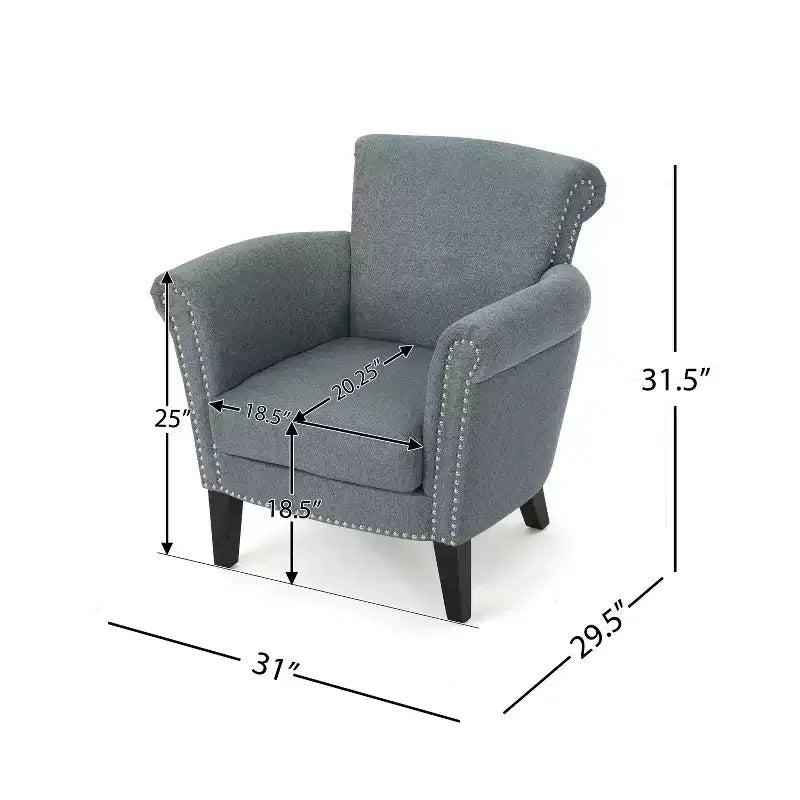 Fauteuil club contemporain en tissu Brice Christopher Knight Home avec clous décoratifs